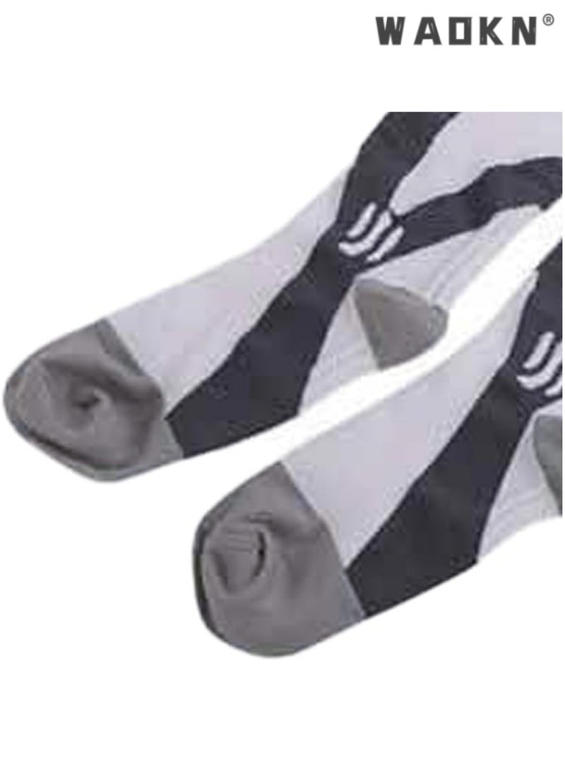 WAOKN High-Performance Compression Running Socks, Professional Sports Long-Tube Football Socks, Calf-Length Design, Extremely Elastic, Suitable for Long-Duration Sports Activities（White）  - Image 4