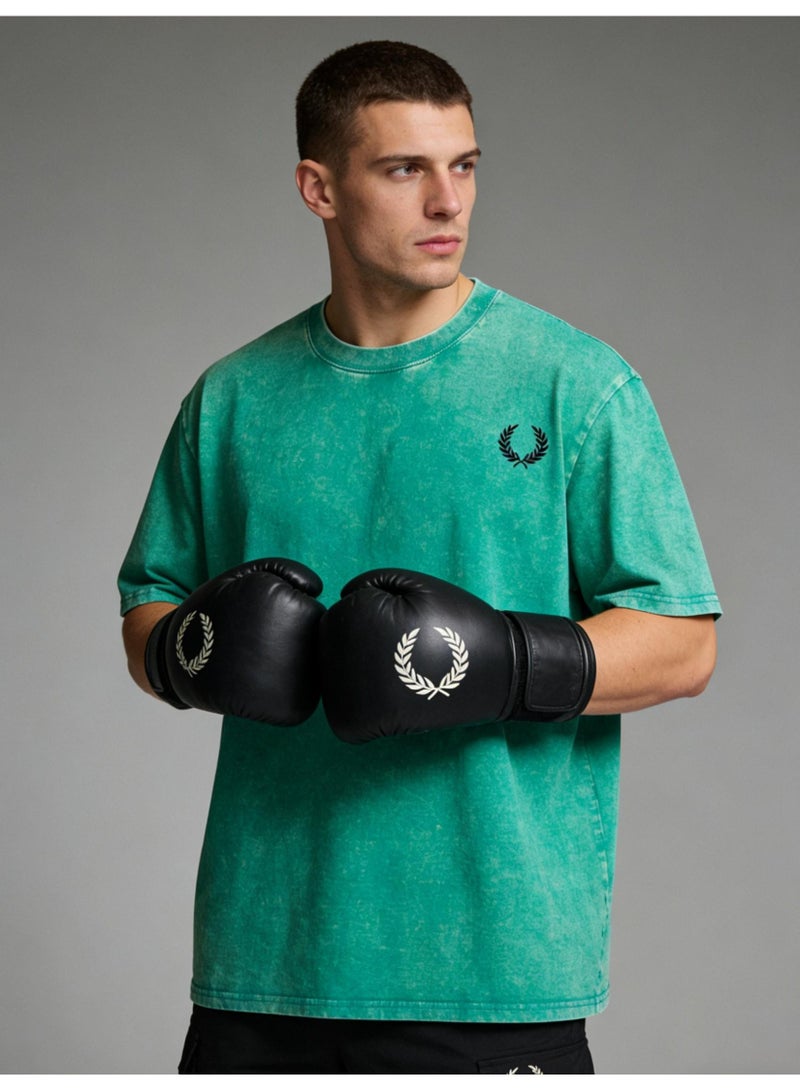 Fred Perry vintage old washed printed loose round neck T-shirt for men and women with the same basic Joker casual shirt. - Image 4