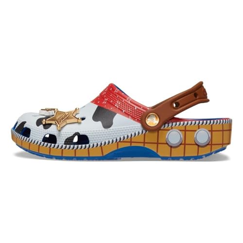 Crocs® Toy Story Classic Clogs – Perforated Shoes for Men and Women – EVA Outsole & Midsole – Water-Friendly Blue Jean/Woody Men's 8, Women's 10 Medium - Image 2
