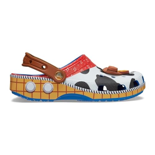 Crocs® Toy Story Classic Clogs – Perforated Shoes for Men and Women – EVA Outsole & Midsole – Water-Friendly Blue Jean/Woody Men's 8, Women's 10 Medium - Image 1