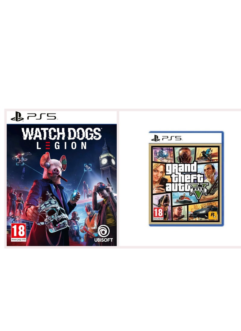 ايجي جيمر - Grand Theft Auto V (PS5) + Watch Dogs: Legion (PS5) - Image 1