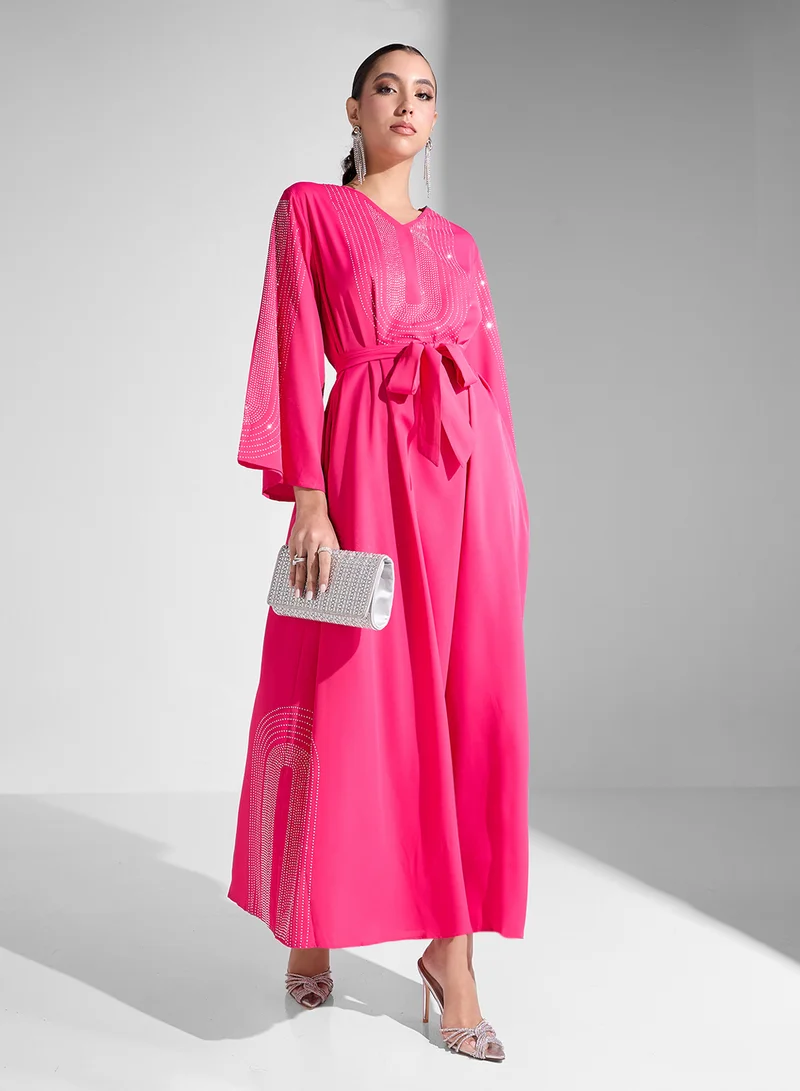 خزانة Rhinestone Caftan Dress
