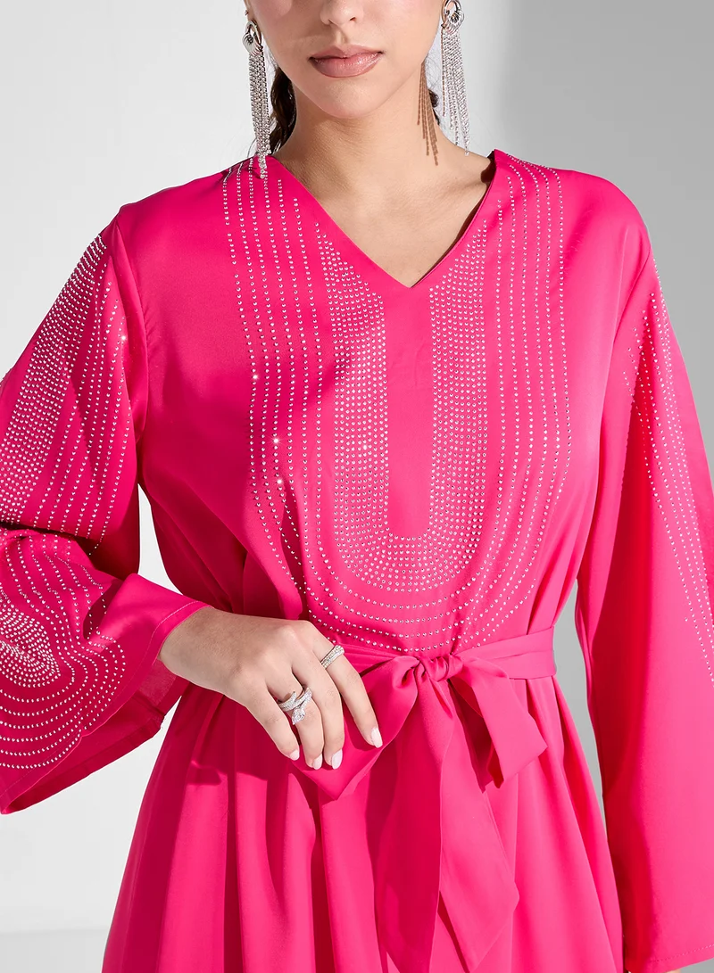 خزانة Rhinestone Caftan Dress