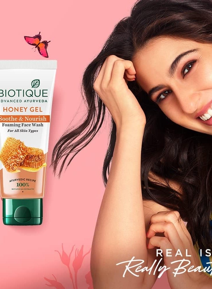 Biotique Bio Honey Gel Refreshing Foaming Face Wash, 150ml/ 5.07 Oz. I All Skin Type I Enriched with Honey Powerful Cleanser, Brightens Complexion, Boosts... - Image 2