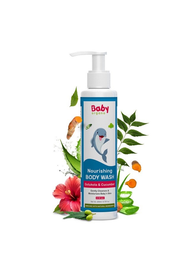 BabyOrgano Baby Body Wash 200Ml For Kids With Aloe Vera, Hibiscus & Neem, Cleanse Moisturize Head To Toe, All Skin Type, Paraben Free, Fdca Approved - Image 1
