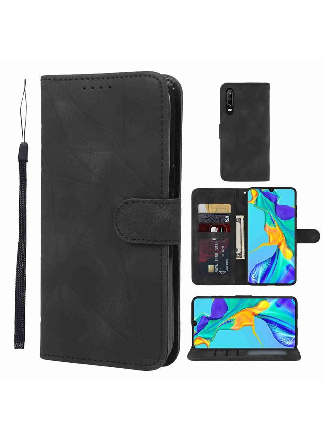 Zaboon Case For Huawei P30 Skin Feel Geometric Lines Leather Phone Case - Image 1