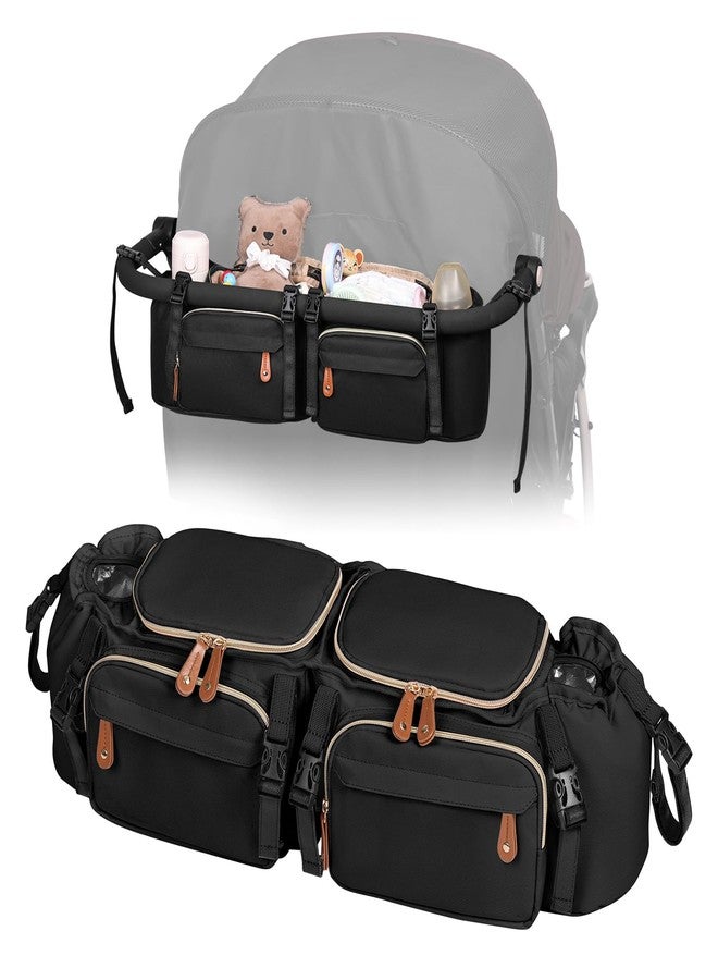 Boomistry Double Stroller Organizer for Bob Duallie and Baby Jogger City Mini GT2, Double Stroller Caddy Organizers with Cup Holder and 2 Cooler Pockets Parent Console Double Stroller Accessories - Image 1