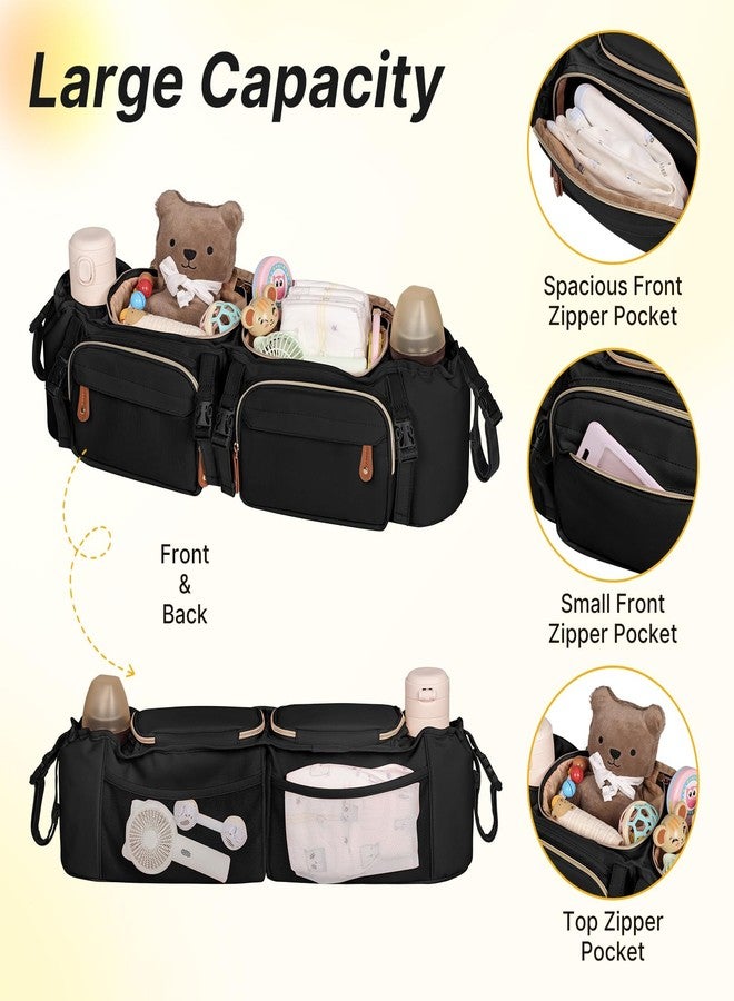 Boomistry Double Stroller Organizer for Bob Duallie and Baby Jogger City Mini GT2, Double Stroller Caddy Organizers with Cup Holder and 2 Cooler Pockets Parent Console Double Stroller Accessories - Image 4