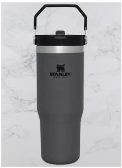 STANLEY IceFlow Flip Straw Water Bottle, 0.88L – Vacuum Insulated, Leakproof & BPA-Free – Keeps Water Cold for 12 Hours – Easy-Carry, Dishwasher Safe Stainless Steel Travel Mug (Charcoal) | Durable & Stylish Hydration Solution for On-The-Go Lifestyle