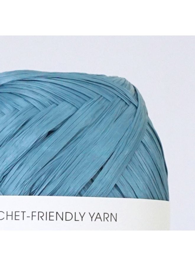 Raffia Line Cotton Straw Hat Bag DIY Crochet Friendly Braided Line ECO RAFFIA-Color:Haze Blue  - Image 1