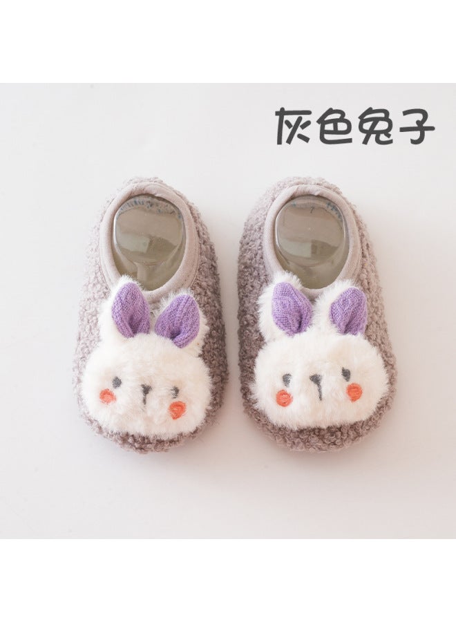 W Cute Rabbit Autumn And Winter Floor Socks Non-slip Socks Floor Shoes Thickened Baby Socks Indoor Children's Toddler