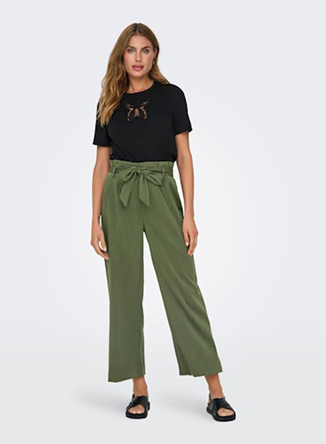 ONLY ONLY Womens Marsa Solid Paperbag Pant Woven  - Image 1