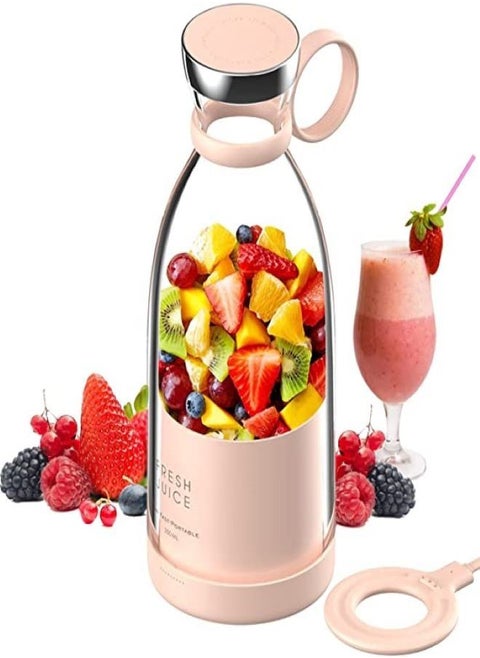 420ml Electric Mini Portable Fruit Blender Mixer Grinder Machine Handheld Shaker Bottle Juicer Cup For Fruit Citrus Squeezer Fresh Juice Milkshake And Smoothie With USB Port For Home Kitchen