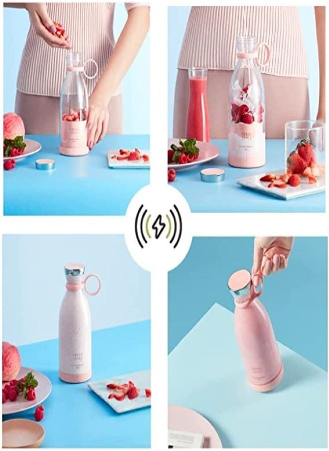 420ml Electric Mini Portable Fruit Blender Mixer Grinder Machine Handheld Shaker Bottle Juicer Cup For Fruit Citrus Squeezer Fresh Juice Milkshake And Smoothie With USB Port For Home Kitchen