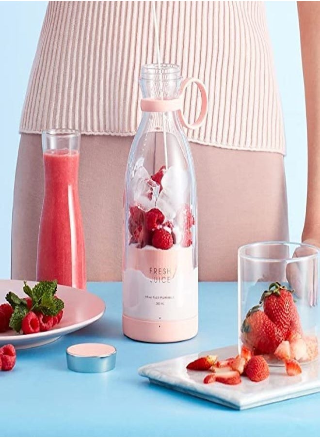 420ml Electric Mini Portable Fruit Blender Mixer Grinder Machine Handheld Shaker Bottle Juicer Cup For Fruit Citrus Squeezer Fresh Juice Milkshake And Smoothie With USB Port For Home Kitchen