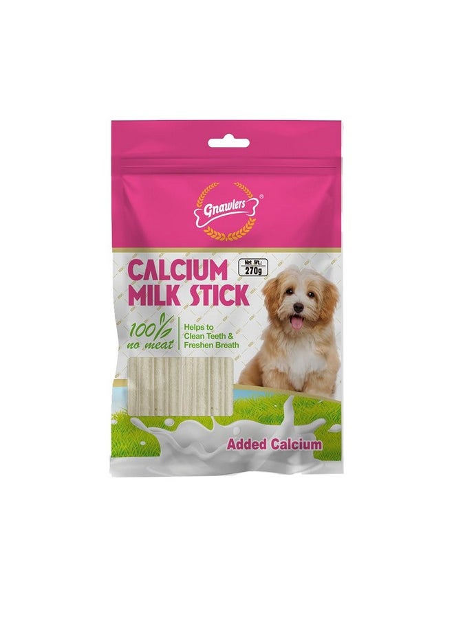 Gnawlers - GNAWLERS All Life Stages Calcium Milk Stick Dog Treat, Brown, 270 g - Image 1