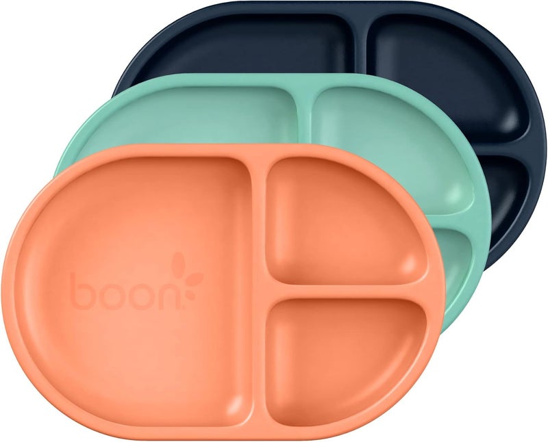 Boon Chow Silicone Plate Set - 3 Unbreakable Toddler Plates - Image 1