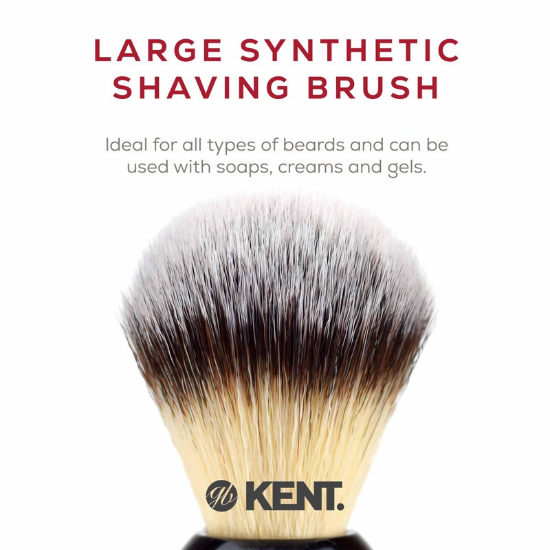 Kent BLK8S Shaving Brush with Ultra-Soft Silvertext Synthetic Bristles and Black Resin Handle to use with Shave Cream or Soap for a Perfect Lather. Luxury Shaving Since 1777, Made in England - Image 3