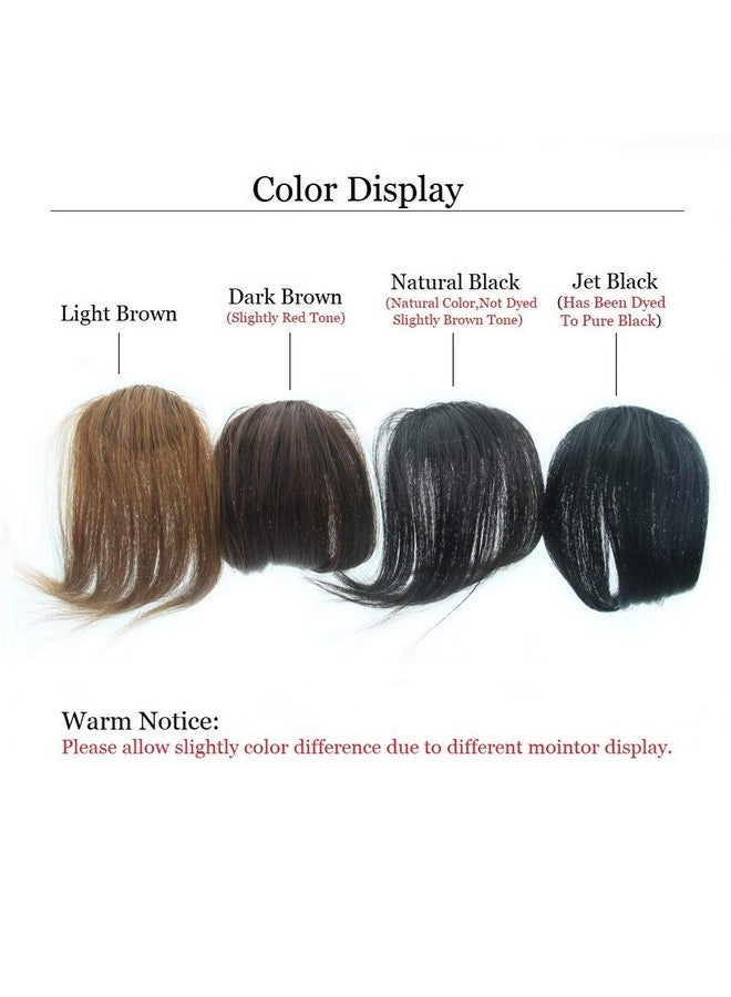 DSOAR Side Bangs Clip In Real Human Hair Bang Natural Clip On Straight Fringe Hair Extensions(Natural Black Color) - Image 3