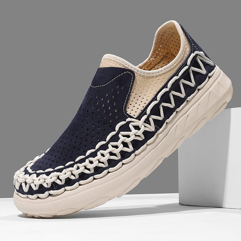 Mesh Shoes For Men 2026 Style Hollow Breathable Men'S Sandals Roman Lightweight Soft-Soled Slip-On Loafers - Image 4