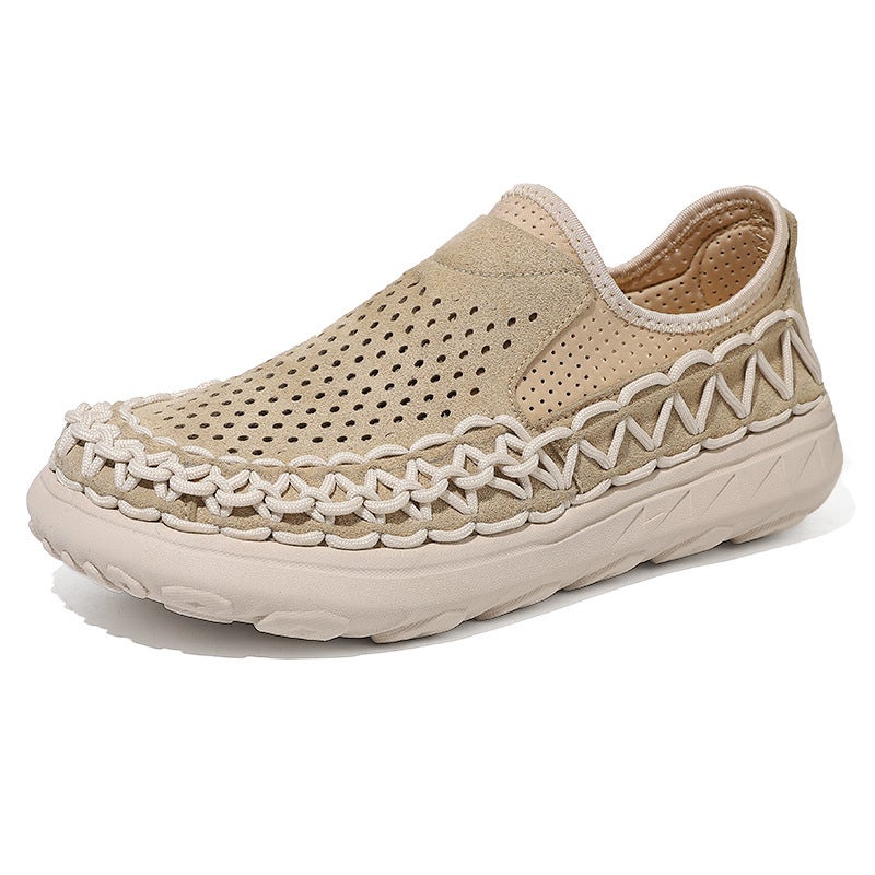 Mesh Shoes For Men 2026 Style Hollow Breathable Men'S Sandals Roman Lightweight Soft-Soled Slip-On Loafers - Image 1