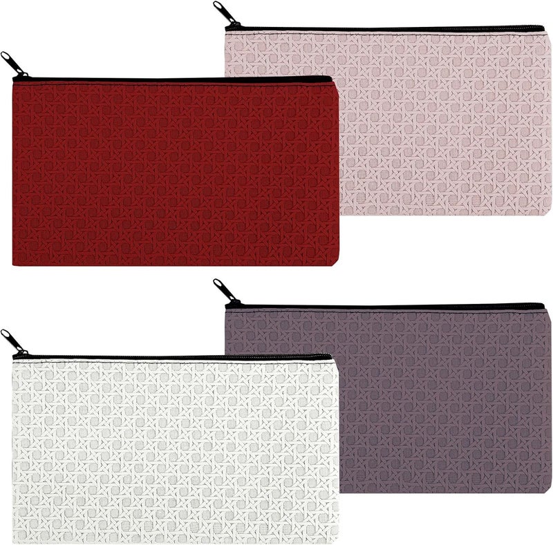 Sinzip 4 Pack Bank Deposit Money Bag, Heavy Duty Leatherette Security Zipper Wallet, Coin Bag, Cash Bag, Tool Pouch, Assorted Colors (4 Pack Mix-Color08) - Image 1