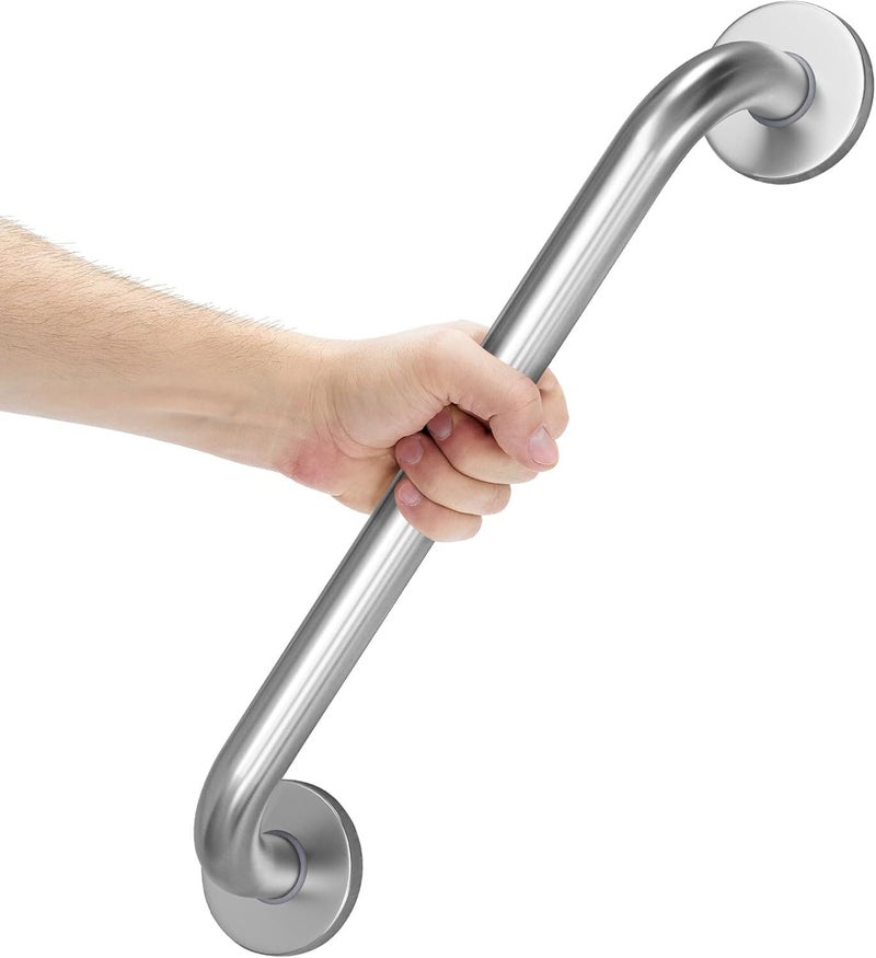 ANATOMIX 304 Grade Stainless Steel Heavy Duty Toilet Grab bar Handrails Bathroom Safety Bar Hand Support -24 Inch Silver Pack of 1 - Image 2