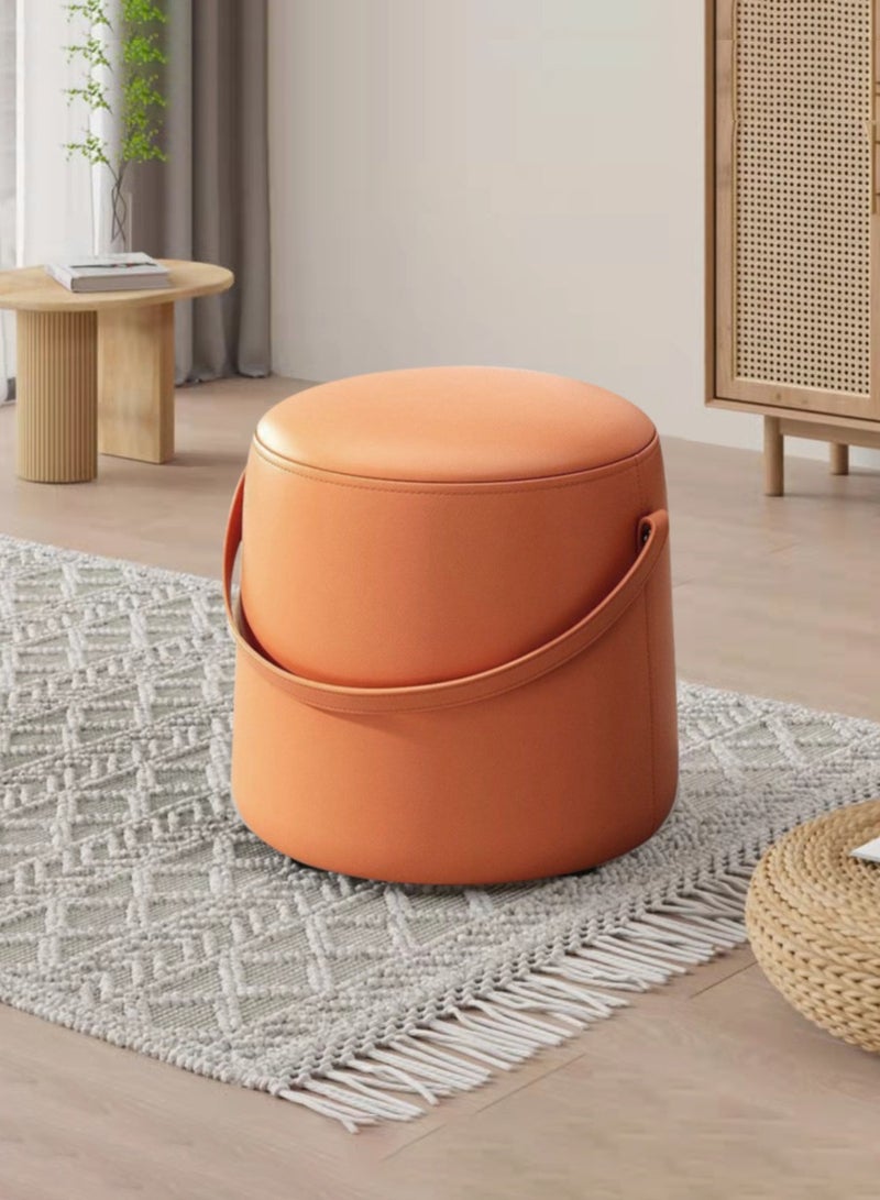 Beirui Round seat, small stool, Wooden Home Tote Stool, Living Room Coffee Table Home Tech Fabric Small Bench, Shoe Change Stool, Footrest Stool  - Image 1
