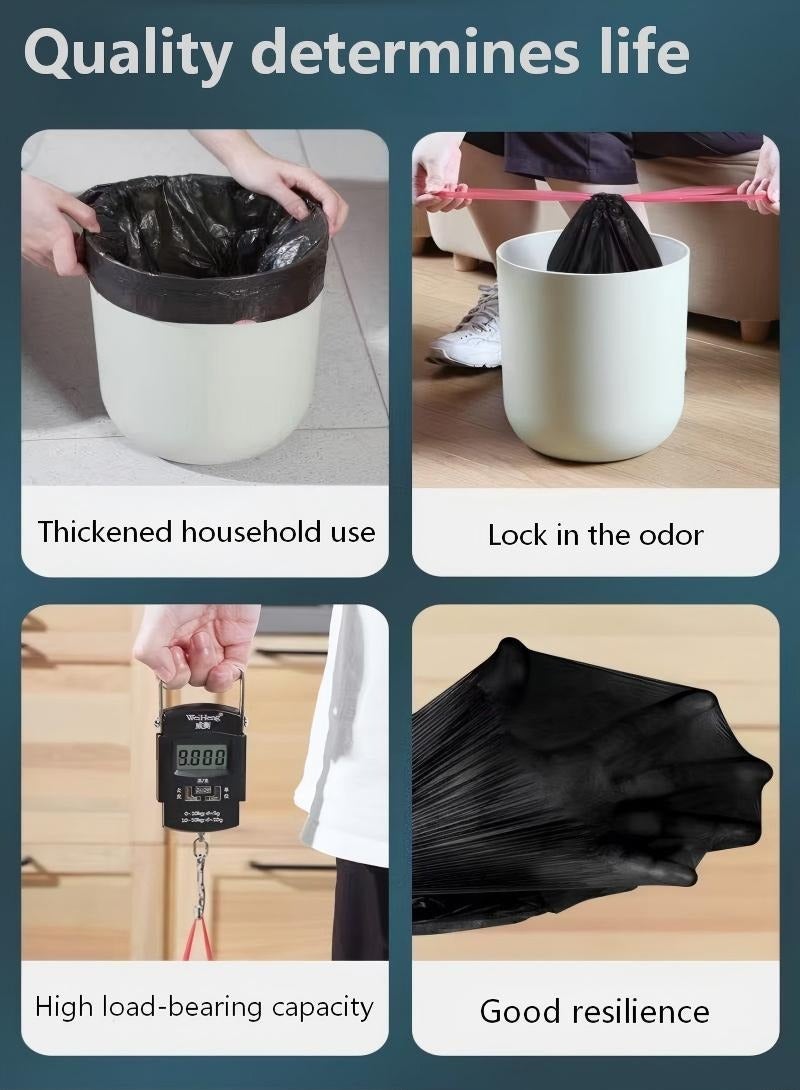 90 pack 4-gallon dustbin cover bag strong household kitchen garbage bag, kitchen and bathroom use drawstring odorless small garbage bag, durable disposable garbage bag (Black) - Image 5