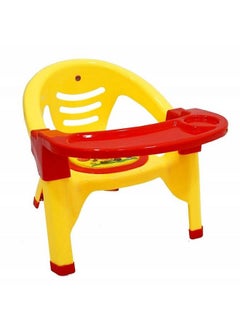 Nabhya Small Baby Chair With Safety Tray And Soft Cushion With Baby Whistle Sound Random Color (Yellow)  - Image 2