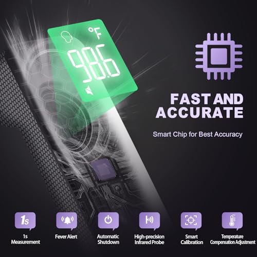 Goodbaby No-Touch Thermometer for Adults and Kids, Digital Accurate Baby Thermometer with Fever Alarm, 1 Second Fast Result, Easy to use, 2 in 1 Mode (Purple) - Image 4