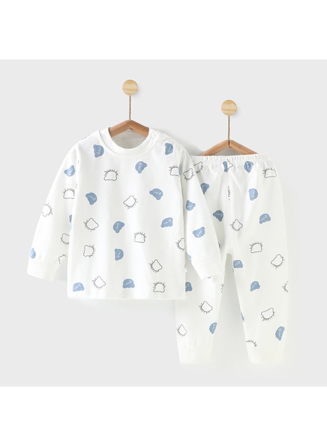 Autumn And Winter Men's And Women's Baby Autumn Clothes Long Pants Suit Baby Underwear Pure Cotton Newborn Children's Homewear Delivery