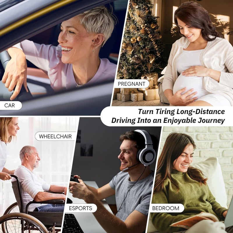 Premium Memory Foam Car Seat Headrest & Lumbar Support Cushion Set - Image 2
