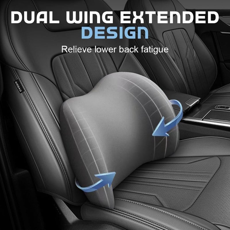 Premium Memory Foam Car Seat Headrest & Lumbar Support Cushion Set - Image 4