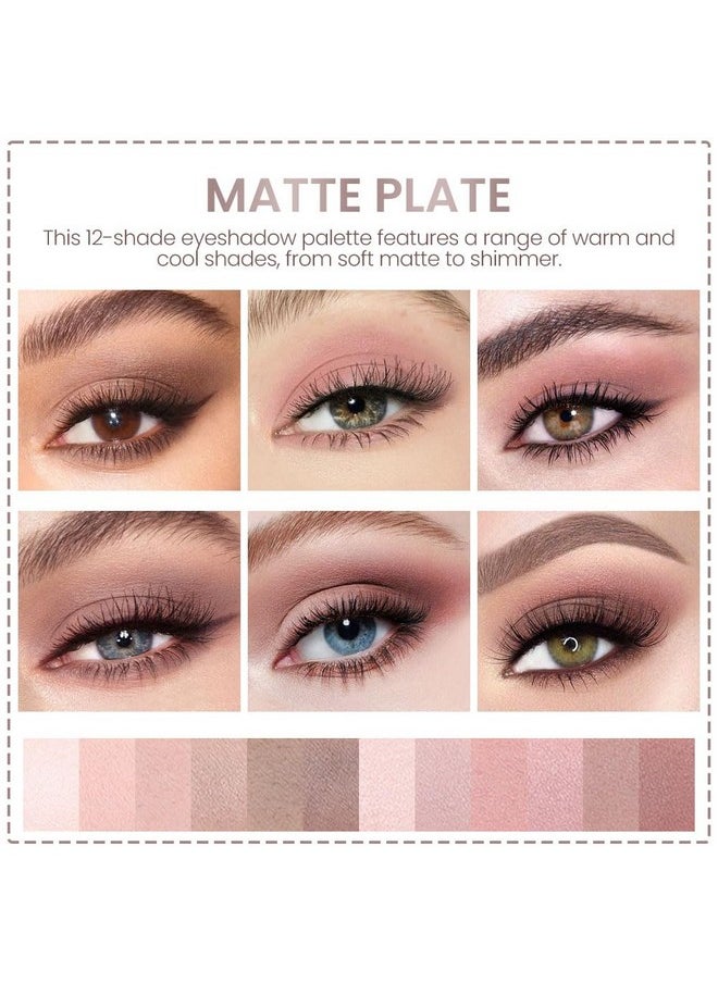 AMY'S DIARY AMY'S DIARY 12-Color Light Pink Purple Eyeshadow Palette for Versatile Day-to-Night Looks - Blendable, Long-Lasting, and Highly Pigmented. Elevate Your Eye Makeup- Unleash Your Unique Style (08#)  - Image 2