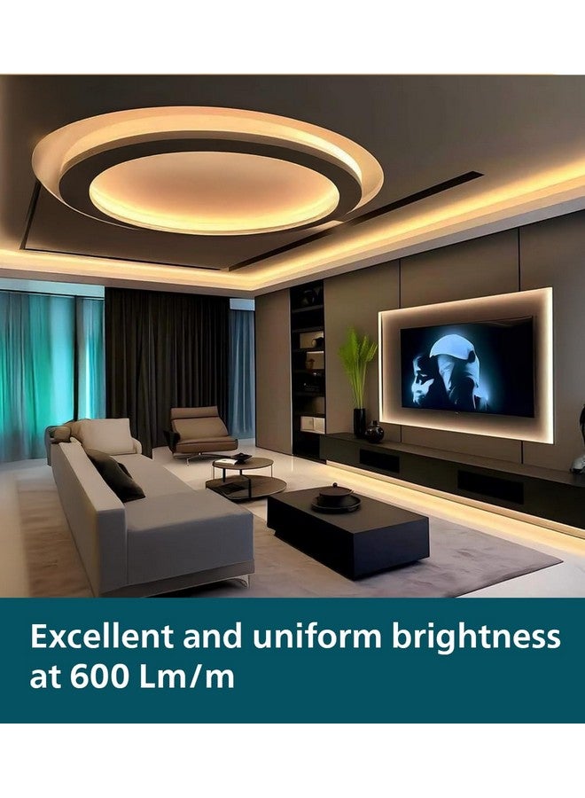 Philips ضوء بروفايل LED من فيليبس مصنوع من البولي كربونات للسقف | شريط ضوء LED بطول 5 متر و 120 LED لتزيين المنزل | توهج متساوي، أبيض دافئ | عبوة من 2 (يتطلب سائق بشكل منفصل) - Image 4