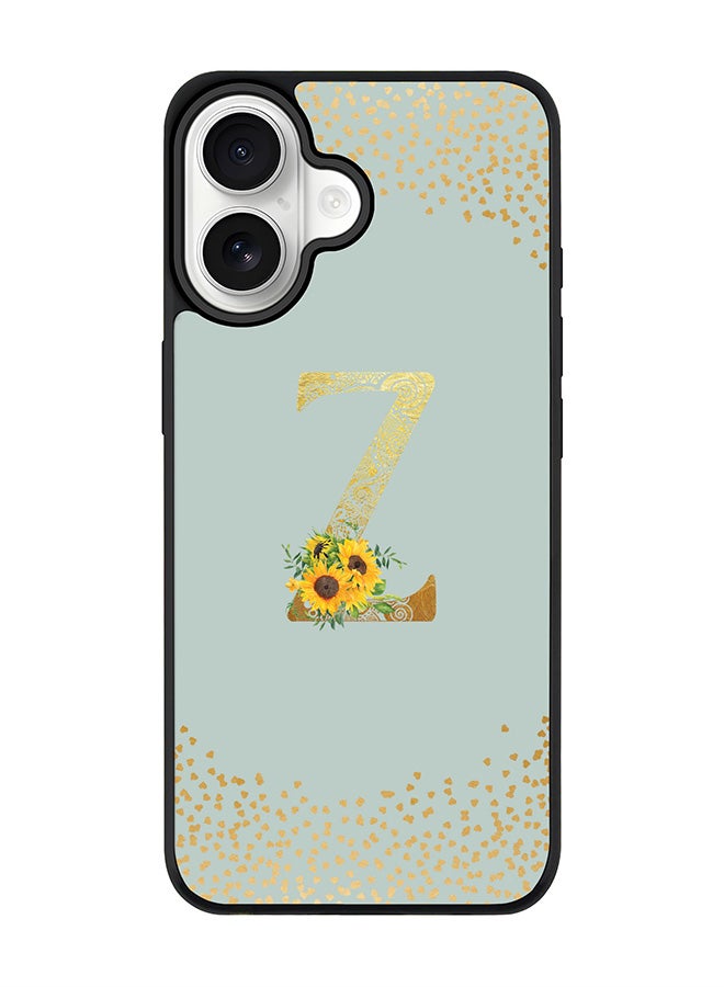 Stylizedd iPhone 17 Case, [Compatible with MagSafe] Slim Magnetic cover Phone Case iPhone 17 -Custom Floral Monogram - Z  (Light Grey ) - Image 1