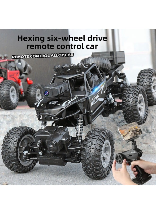 Generic Alloy Remote Control Car High-speed Four-wheel Drive Racing Car Drift Climbing Big Foot Off-road Vehicle Boy Electric Children's Toy Car-Color:Alloy Red 38cm Eight-wheel Six-wheel Climbing Car + Real Spare Tire-Scale:Three Batteries With 135 Minutes + Remote Control Battery + Charging Cable  - Image 4