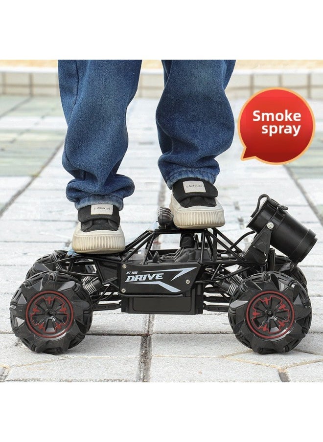 Generic Alloy Remote Control Car High-speed Four-wheel Drive Racing Car Drift Climbing Big Foot Off-road Vehicle Boy Electric Children's Toy Car-Color:Alloy Red 38cm Eight-wheel Six-wheel Climbing Car + Real Spare Tire-Scale:Three Batteries With 135 Minutes + Remote Control Battery + Charging Cable  - Image 2