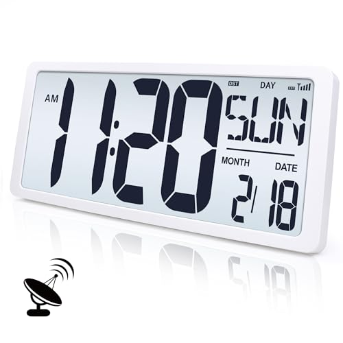 TXL 1844 Large Amotic Digital Wall Clock with Backlight Battery Operated Alarm Clock with Day Date Temperature Jumbo Display Digital Count Up Down Timer Clock for HoomClassroom RoomOffice - Image 1
