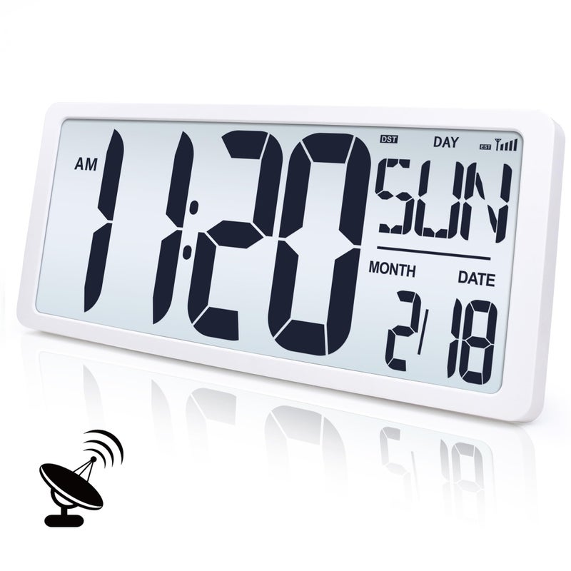 TXL 1844 Large Amotic Digital Wall Clock with Backlight Battery Operated Alarm Clock with Day Date Temperature Jumbo Display Digital Count Up Down Timer Clock for HoomClassroom RoomOffice - Image 2
