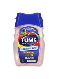 TUMS Tums, Extra Strength Antacid, Melon Berry, 750 mg, 80 Chewable Tablets  - Image 1