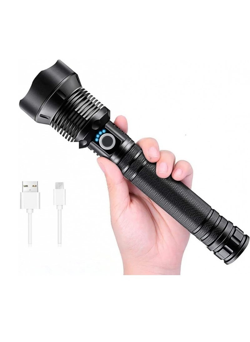 PROTON Super Bright Rechargeable LED Flashlights, 90000 Lumens XHP70.2 Tactical Flashlight, 10000mAh Parallel Battery, Zoomable&IPX5 Waterproof - Image 1