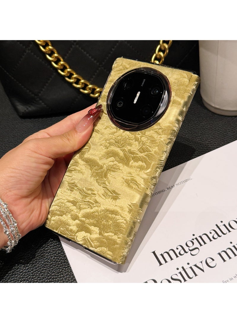 عام غطاء هاتف Huawei Mate X6 الذكي القلاب - إصدار اللوحات الصينية التقليدية، غطاء جلدي مغناطيسي مضاد للصدمات بتغطية كاملة - Image 3