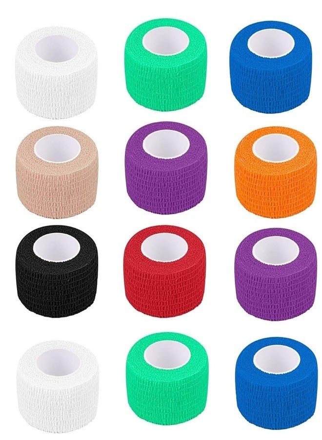 AGAM MuscleFix Breathable Self Adhesive Wrap, Athletic, Non Woven Cohesive Bandage - for Sports, First Aid Medical, Wrist, Swelling (2.5 cm X 4.5 mtr- Pack of 12) (Multicolour) - Image 1