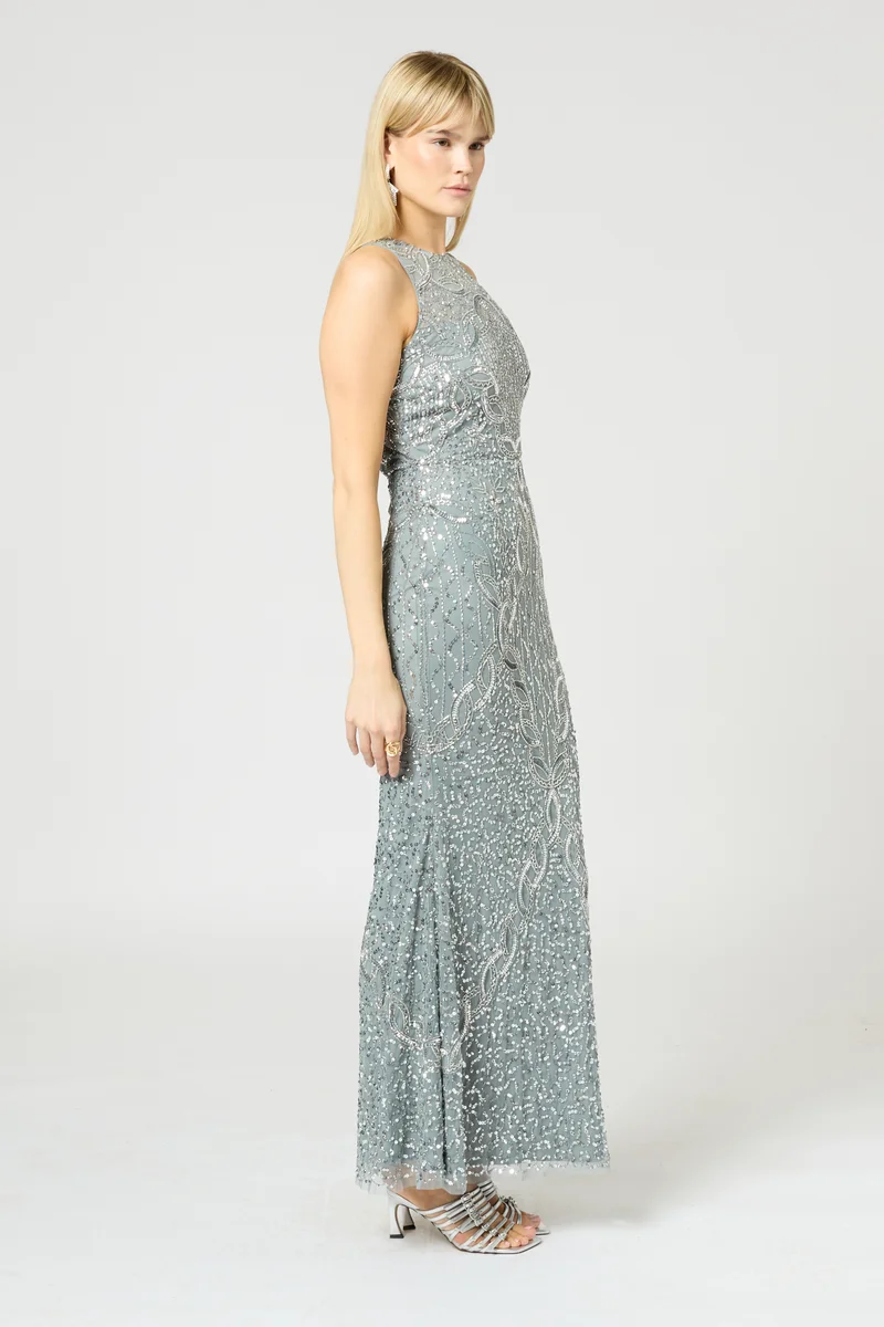 BEAUUT Sequin Embellished Gown Dress
