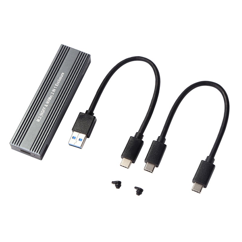M2 SSD Case NVME Enclosure M.2 to USB Type C 3.1 SSD Adapter for Dual Protocol NVME PCIE NGFF SATA M/B Key SSD Disk Box SSD Case - Image 1