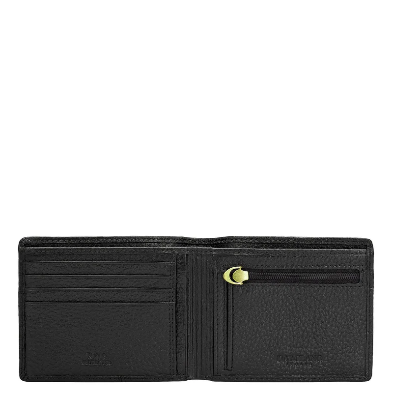 Da Milano black Black Bifold Leather Mens Wallet for Men | Best Price UAE
