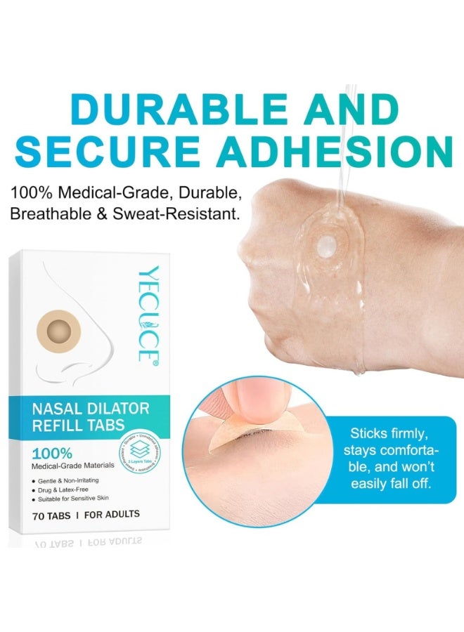Yecuce 70 Tabs Nasal Dilator Magnetic Anti Snoring Refill Tabs Nasal Breathing Aid Anti Snoring Nasal Strips for Better Breathing Magnetic Nose Patches for Men Women Sleep Improvement Nasal Dilator Set of 1 Sleeping Snoring Patch - Image 5