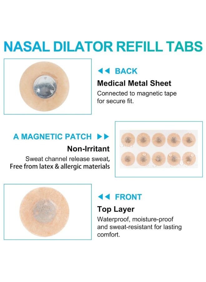 Yecuce 70 Tabs Nasal Dilator Magnetic Anti Snoring Refill Tabs Nasal Breathing Aid Anti Snoring Nasal Strips for Better Breathing Magnetic Nose Patches for Men Women Sleep Improvement Nasal Dilator Set of 1 Sleeping Snoring Patch - Image 3